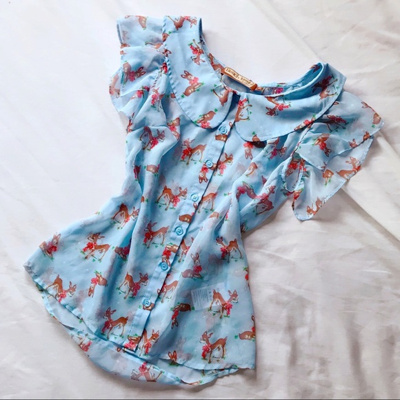 Tatyana Tops - deer print top